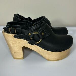 No 6 Mule‎ Clogs Back Strap Black 7
